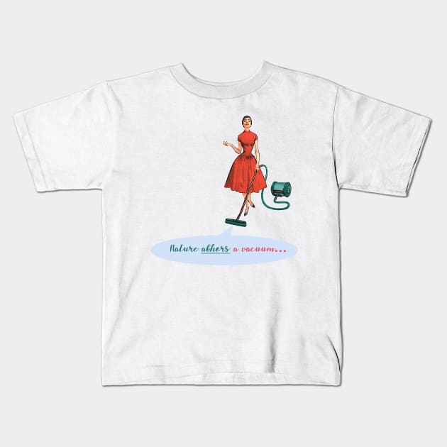 Retro 1950s Housewife - Vacuum Kids T-Shirt by MarbleCloud